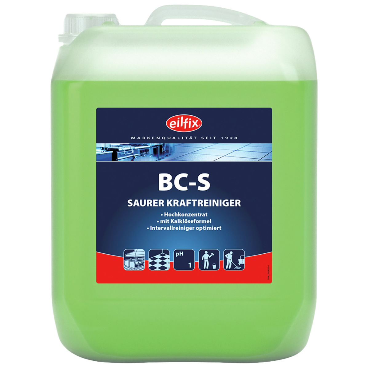 BC S Limpiador concentrado ácido para toda la cocina Eilfix; 10000 ml; verde