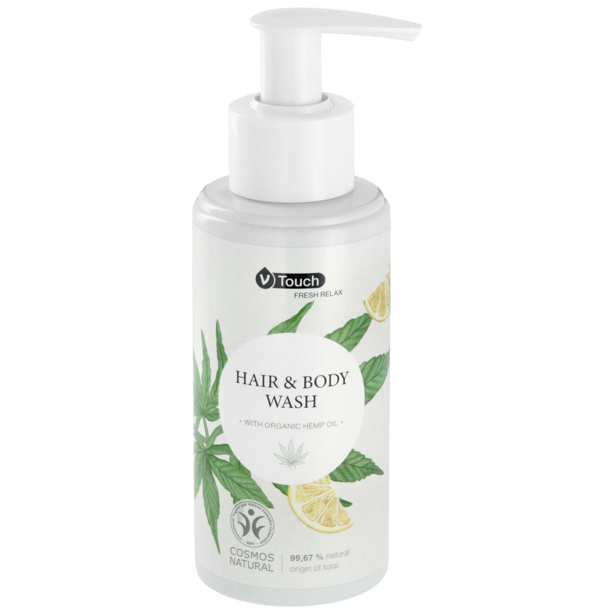 V-Touch Hotel shampoo en douchegel Fresh Relax pompdispenser; 140 ml; geel; 6 stuk / verpakking