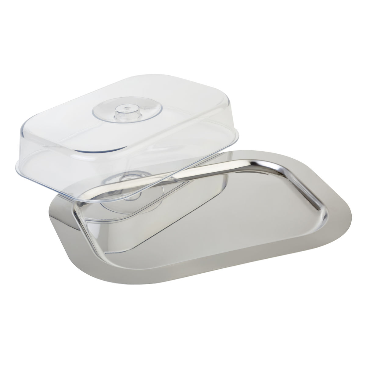 Vassoio con coperchio FINESSE APS; 31.4x43.8x8.4 cm (LxLxH); argento; rettangolare