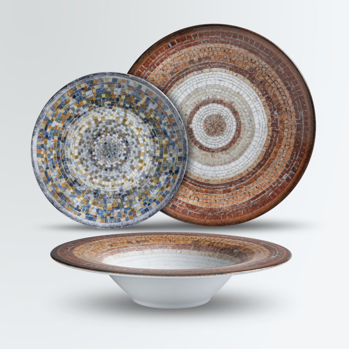 Set campionatura Terra Mosaic 3 pezzi VEGA; terracotta/blu