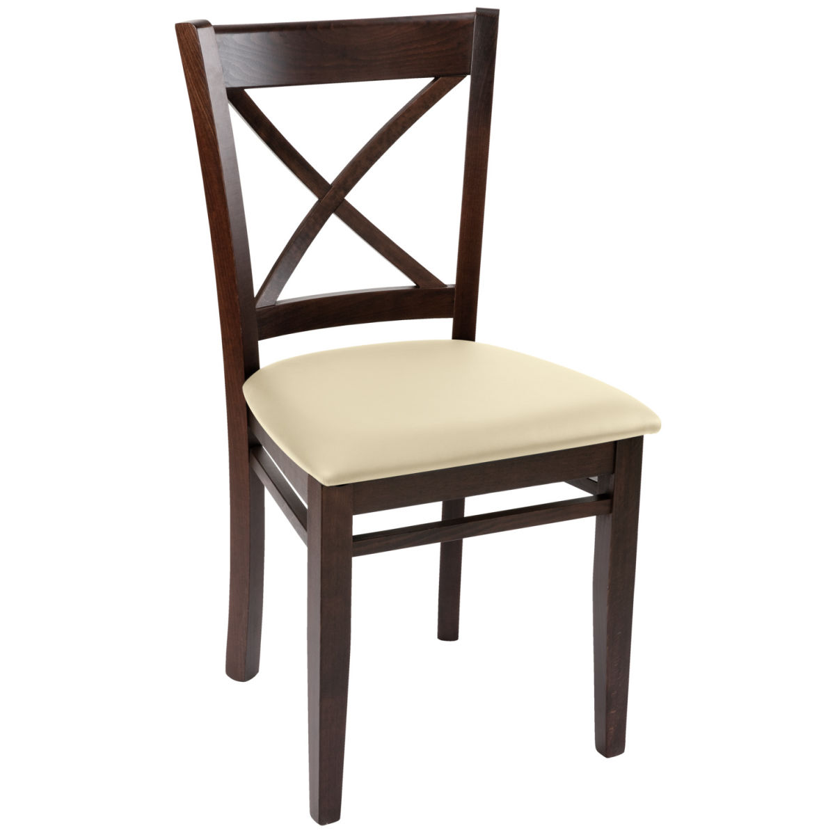 Silla de madera Castle PULSIVA; 45x40x89 cm (AnxProfxAt); Asiento beige, Estructura nogal; 2 pz. / Paquete