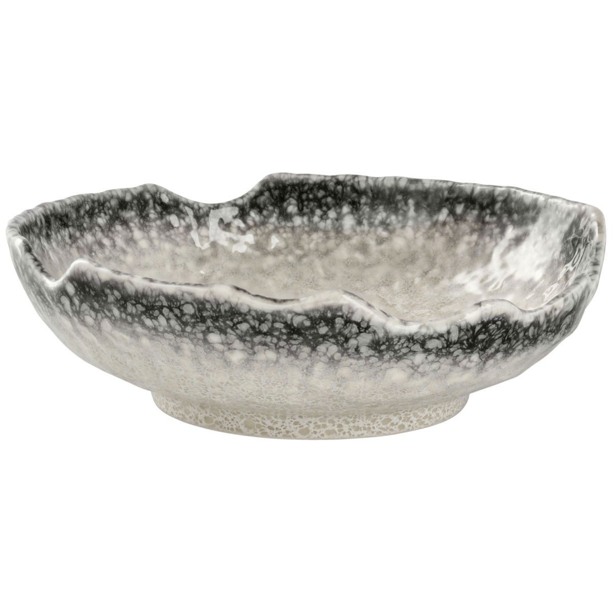 Ciotola Nagoya bordo irregolare VEGA; 490ml, 21x6.4 cm (ØxH); bianco/grigio; 4 pz. / confezione