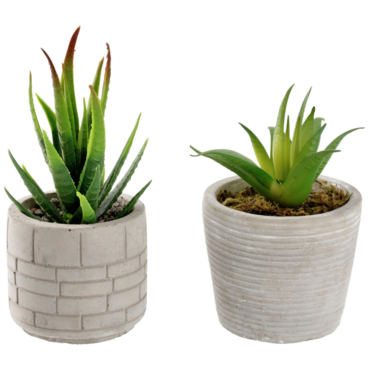 Set di piante artificiali Afia; 6.5x14 cm (ØxH); grigio/verde