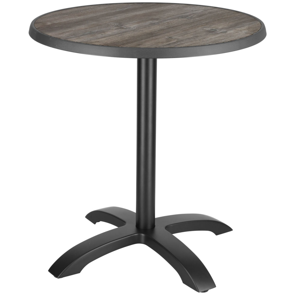 Tavolo da esterno  Sevelit rotondo PULSIVA; 70x73.6 cm (ØxH); Piano tavolo pino rustico, struttura nero; rotonda