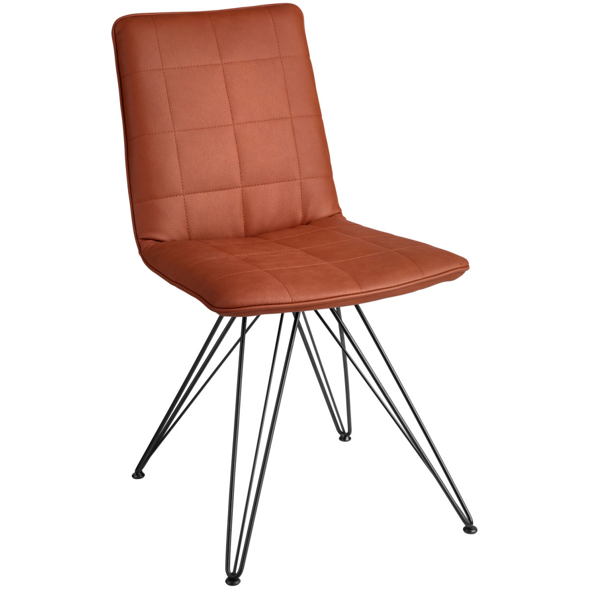 Sedia Milaria in similpelle, pacco da 2 VEGA; 60x51x88.5 cm (LxPxH); seduta cognac, struttura nero; 2 set / Pacco