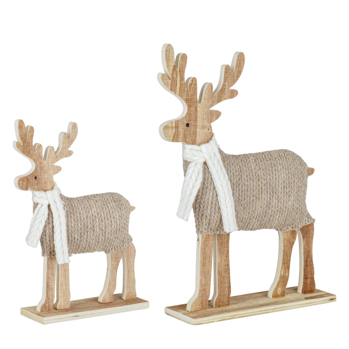 Set cervi decorativi Agresa  2 pezzi; beige/bianco/naturale