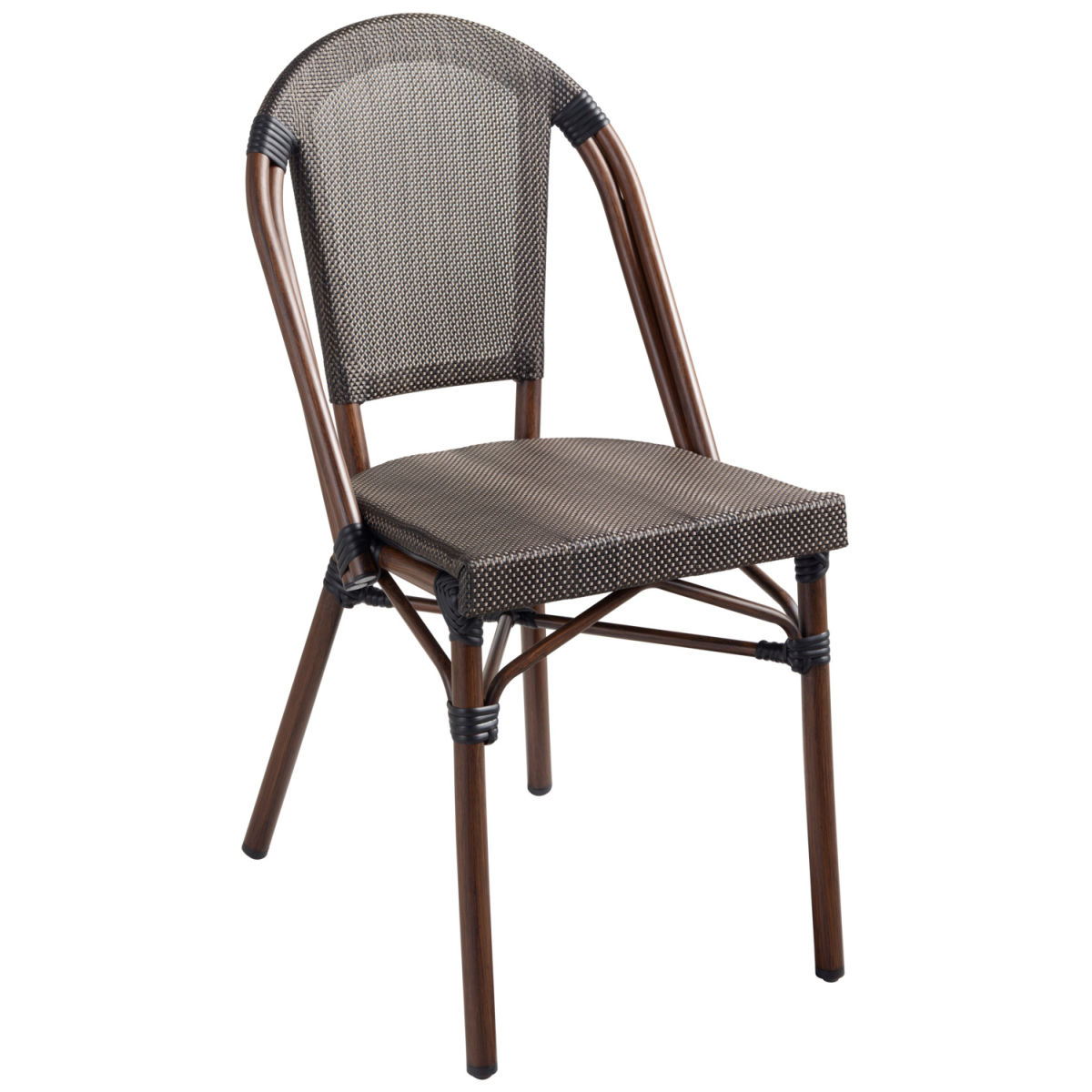 VEGA Outdoor Bistrostuhl Rimalia ohne Armlehne 46x53x87.5 cm (BxTxH); Sitz anthrazit, Gestell braun; 2 Stück / Pack