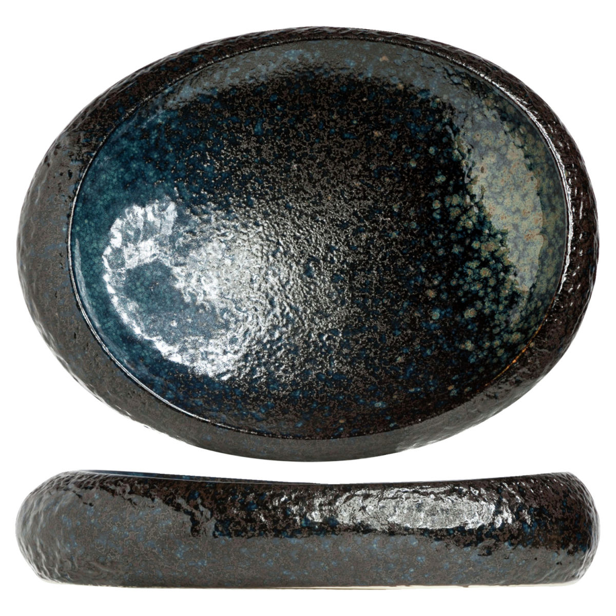 Cosy & Trendy Schale Black yoru oval 690 ml, 32x24x6 cm (LxBxH); schwarz/blau