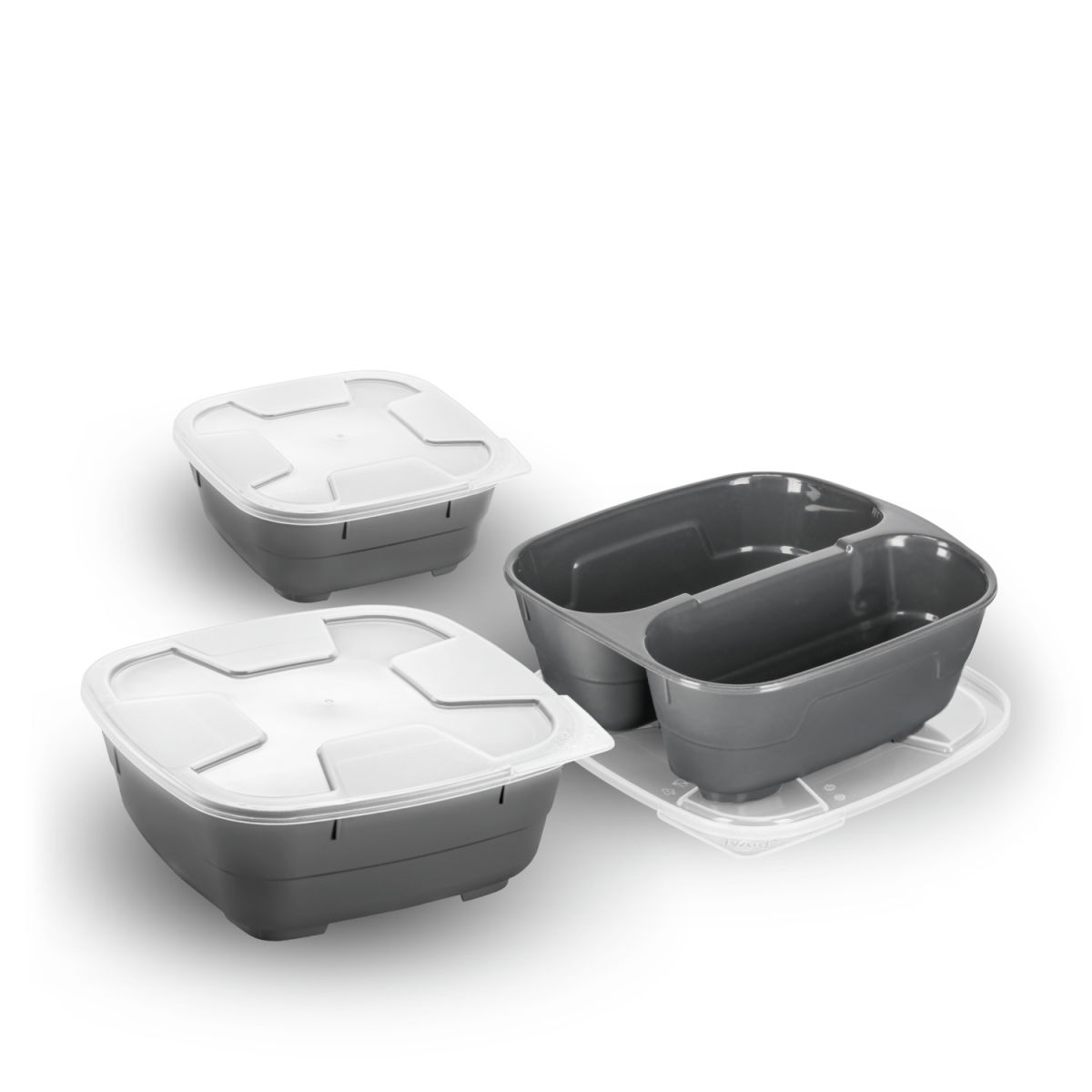 Juego de muestras de envase para comida multiuso  Goodbowl Thermohauser; antracita