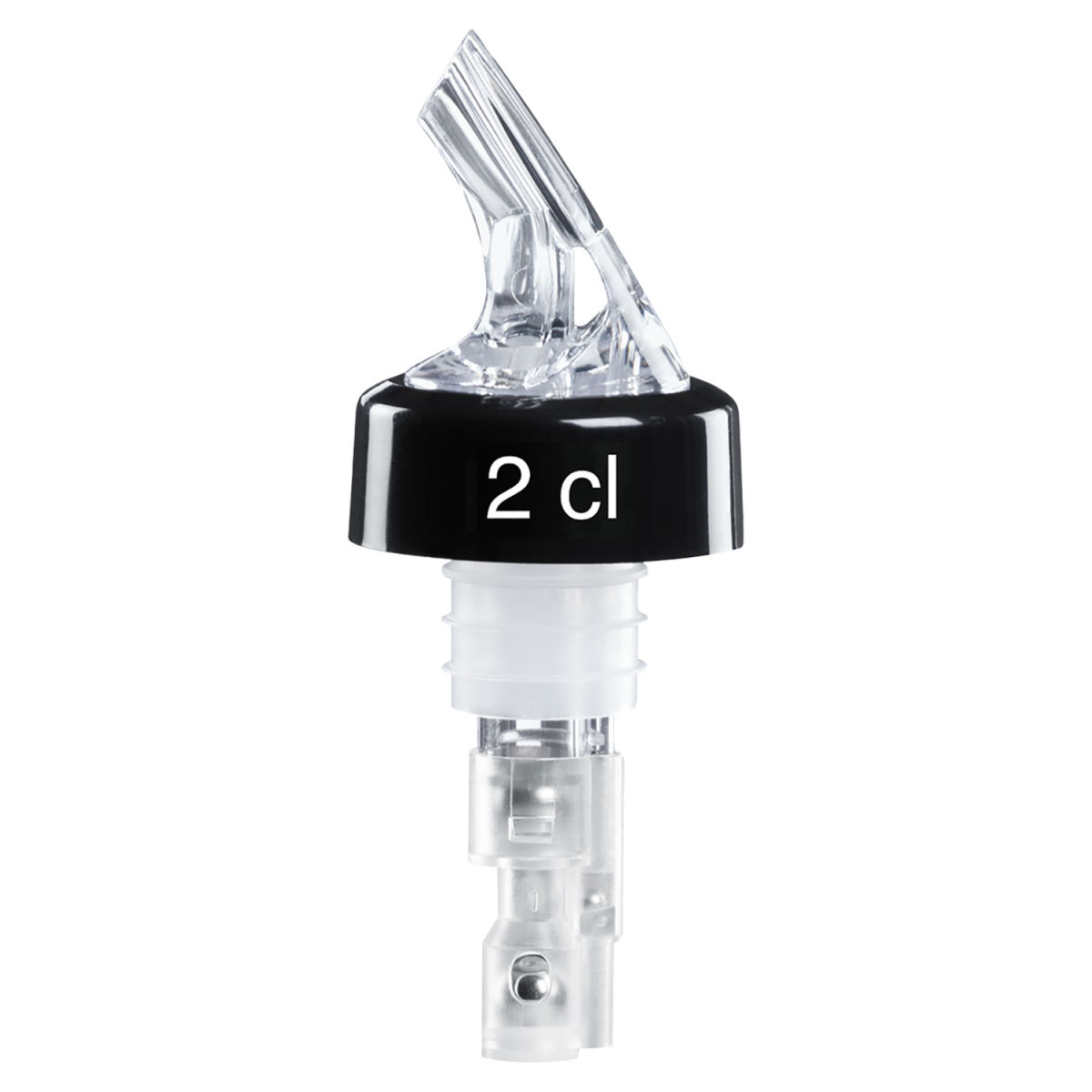 Fuchs Gastronomiebedarf Dosierausgießer 2 cl 10 cm (L); schwarz; 2 Stück / Pack