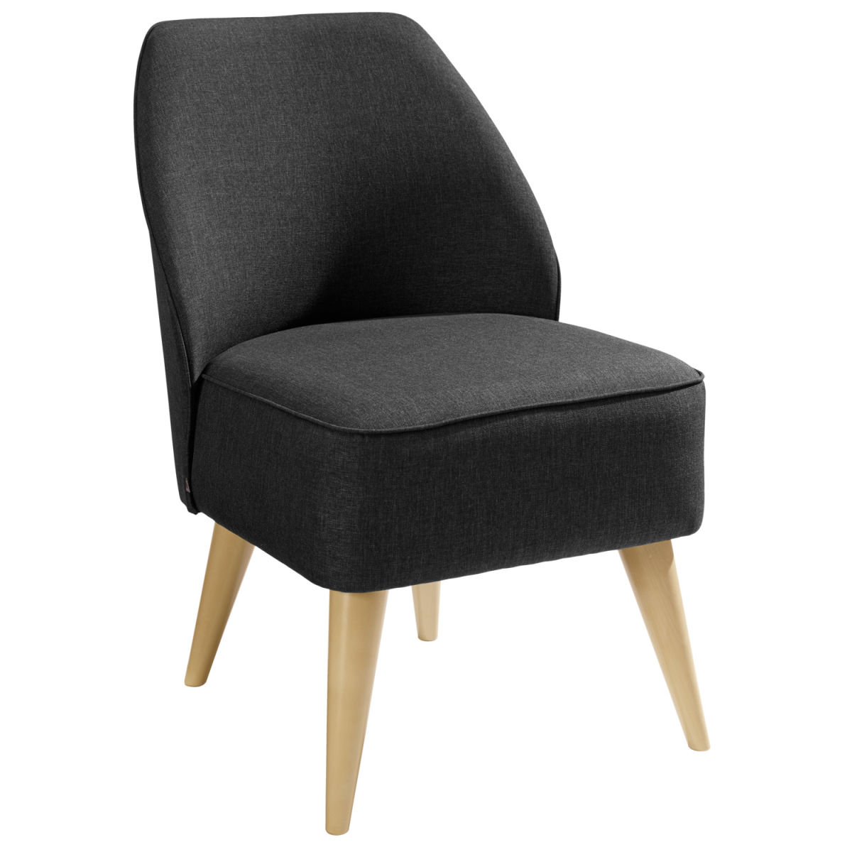 Poltrona Houston in stoffa VEGA; 54x60x82 cm (LxPxH); seduta antracite melange