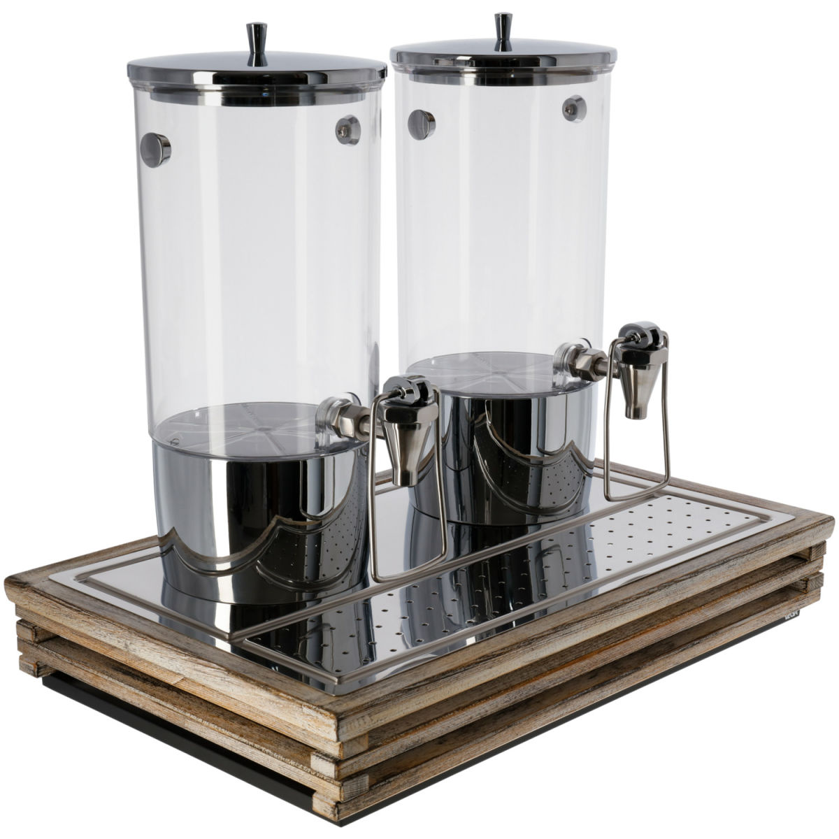 Distributore di bevande Natchez doppio 1/1 VEGA; 57.5x37x50.8 cm (LxLxH); bianco vintage/trasparente/acciaio inox