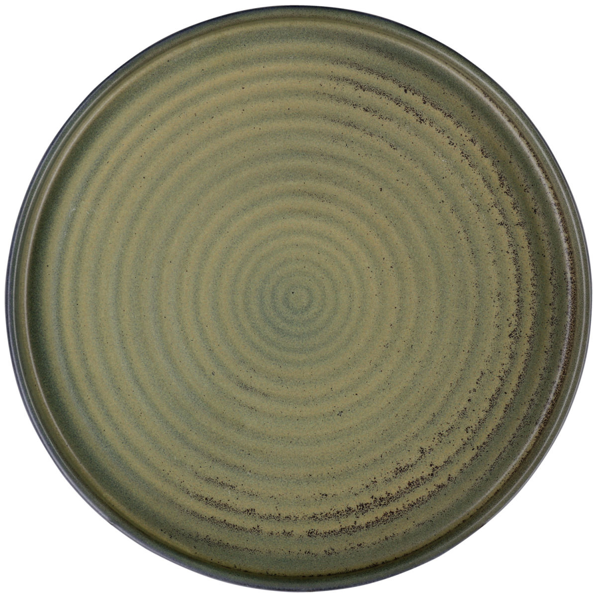 Piatto con bordo basso Snug VEGA; 26x2.5 cm (ØxH); verde oliva; rotonda; 4 pz. / Pacco