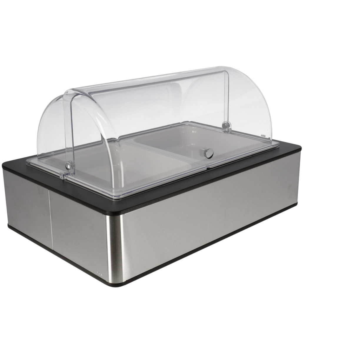 Vitrina refrigerada Fundale antracita 6,5 cm melamina blanco 2 x 1/2 VEGA; Medida GN 1/1, 63x42.5x27.4 cm (LgxAnxAt); antracita/transparente/blanco; rectangular