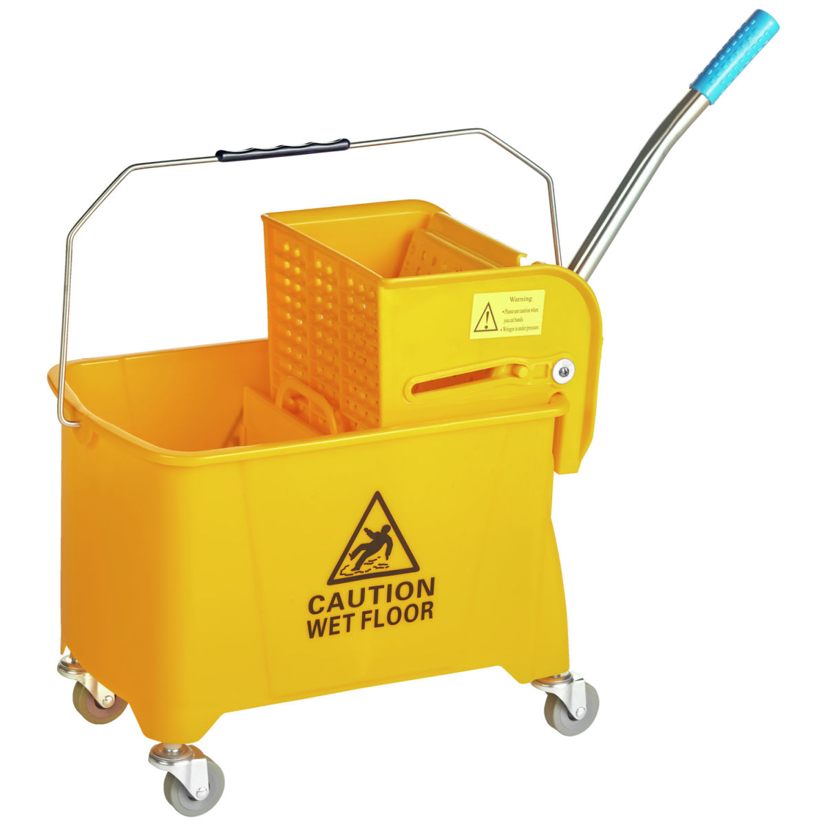 Secchio pulizie Professionale doppio lavapavimenti PULSIVA; 49x28x69 cm (LxLxH); giallo