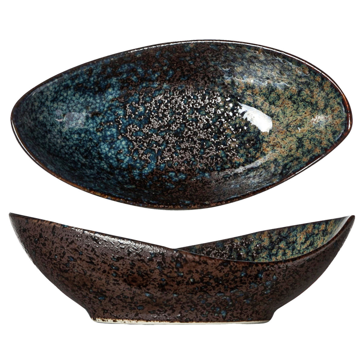 Cosy & Trendy Schüssel Black yoru oval 90 ml, 16x8x5 cm (LxBxH); schwarz/blau; 6 Stück / Pack
