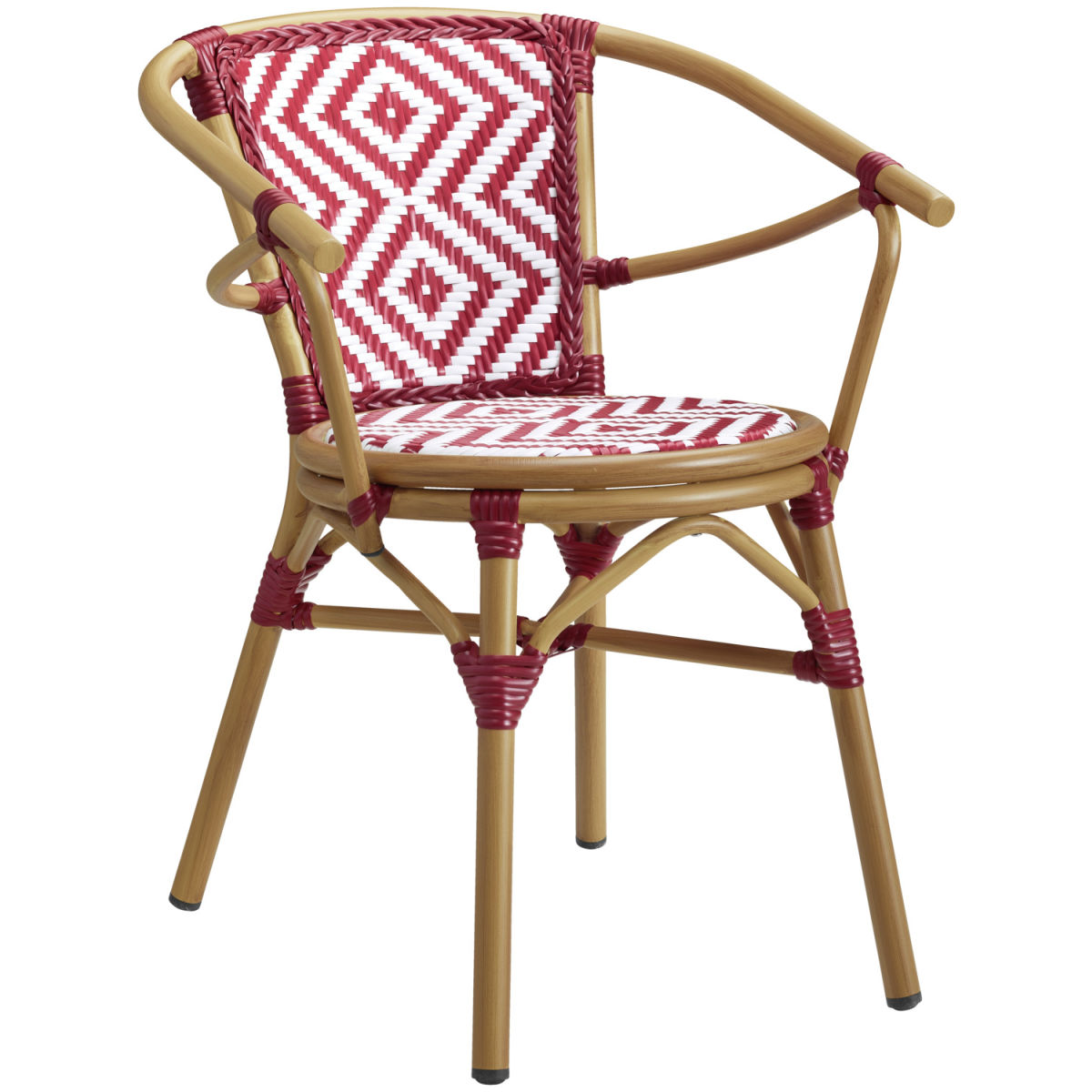 Sedia Estilo VEGA; 59x63x76 cm (LxPxH); seduta rosso, struttura marrone; 2 pz. / confezione