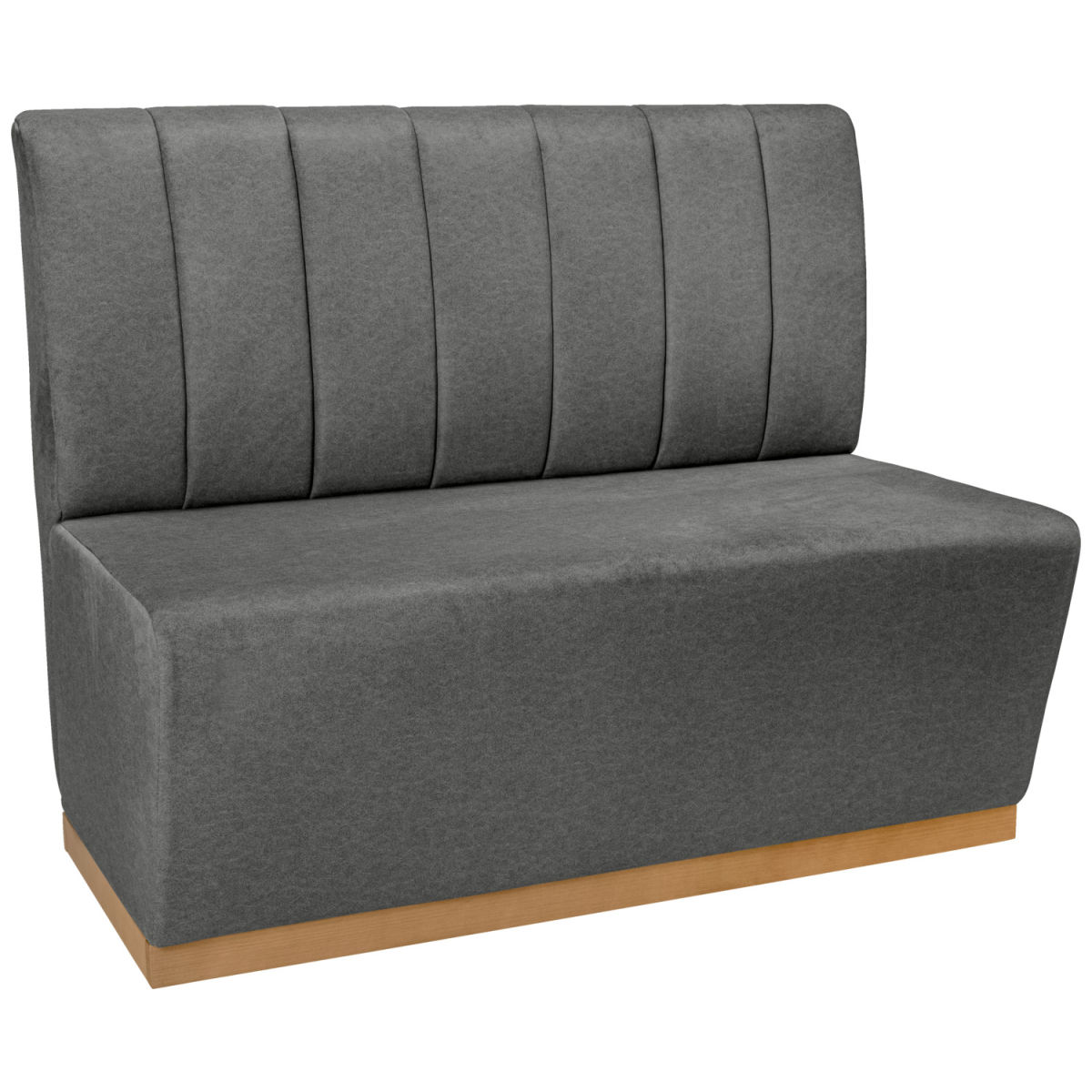 Panca a 2 posti Espara VEGA; 120x63x101 cm (LxPxH); seduta grigio, struttura naturale