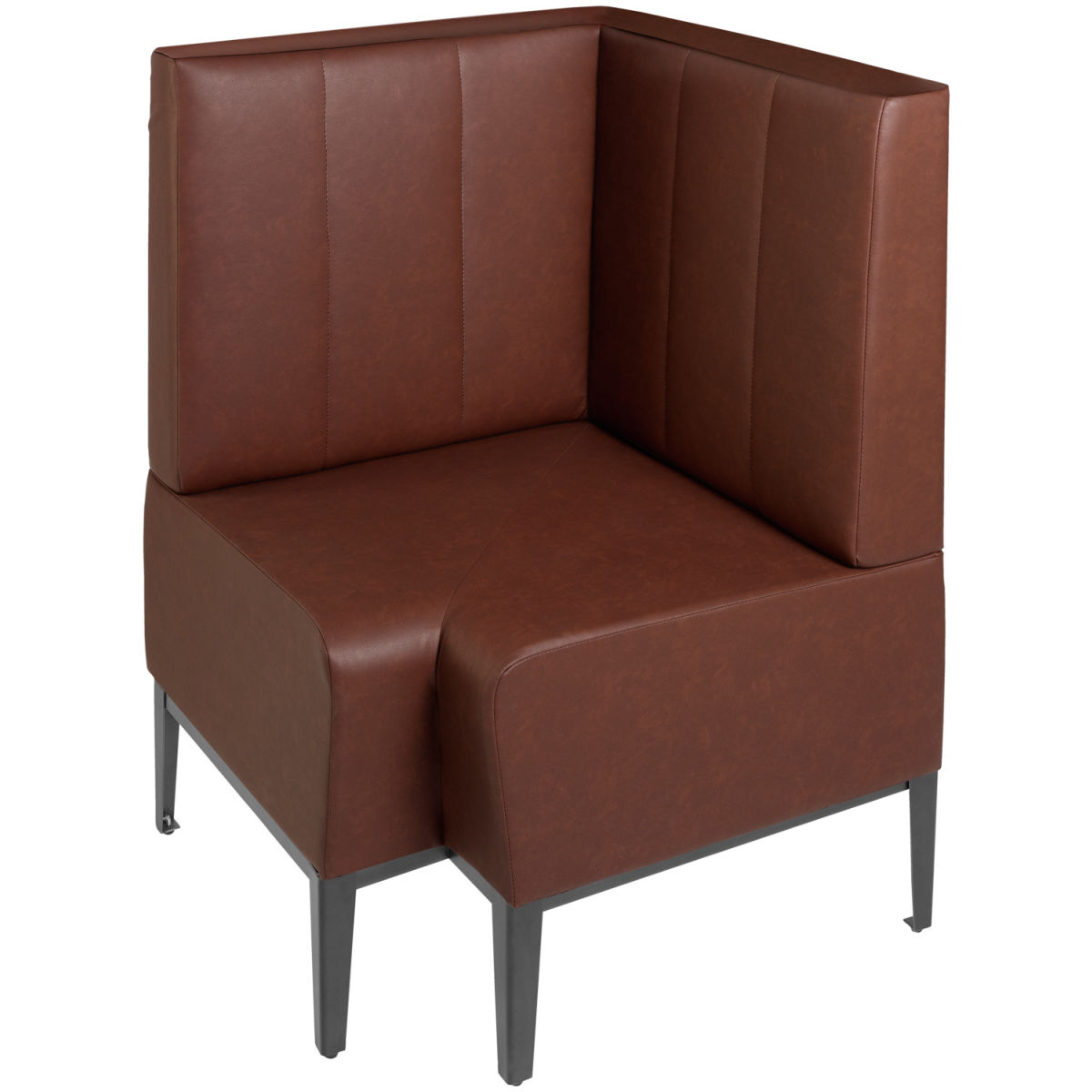 Banco Adapto esquinero VEGA; 75x75x102 cm (AnxProfxAt); Asiento marrón, Estructura gris