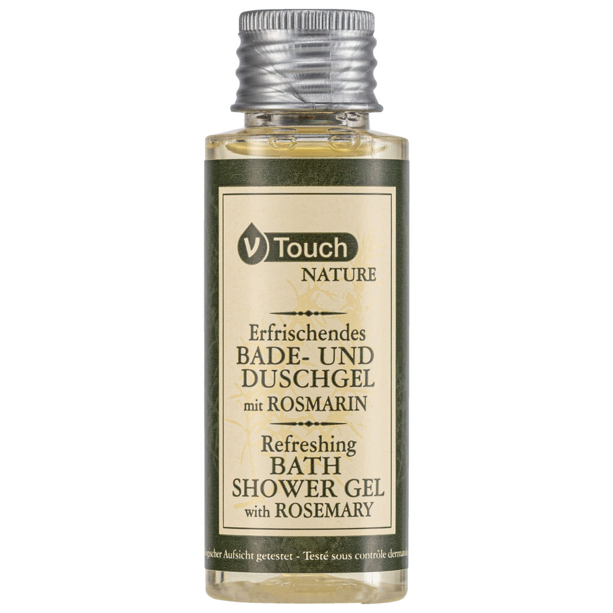 V-Touch Hotel bad- en douchegel Nature; 40 ml; beige/groen; 216 stuk / verpakking