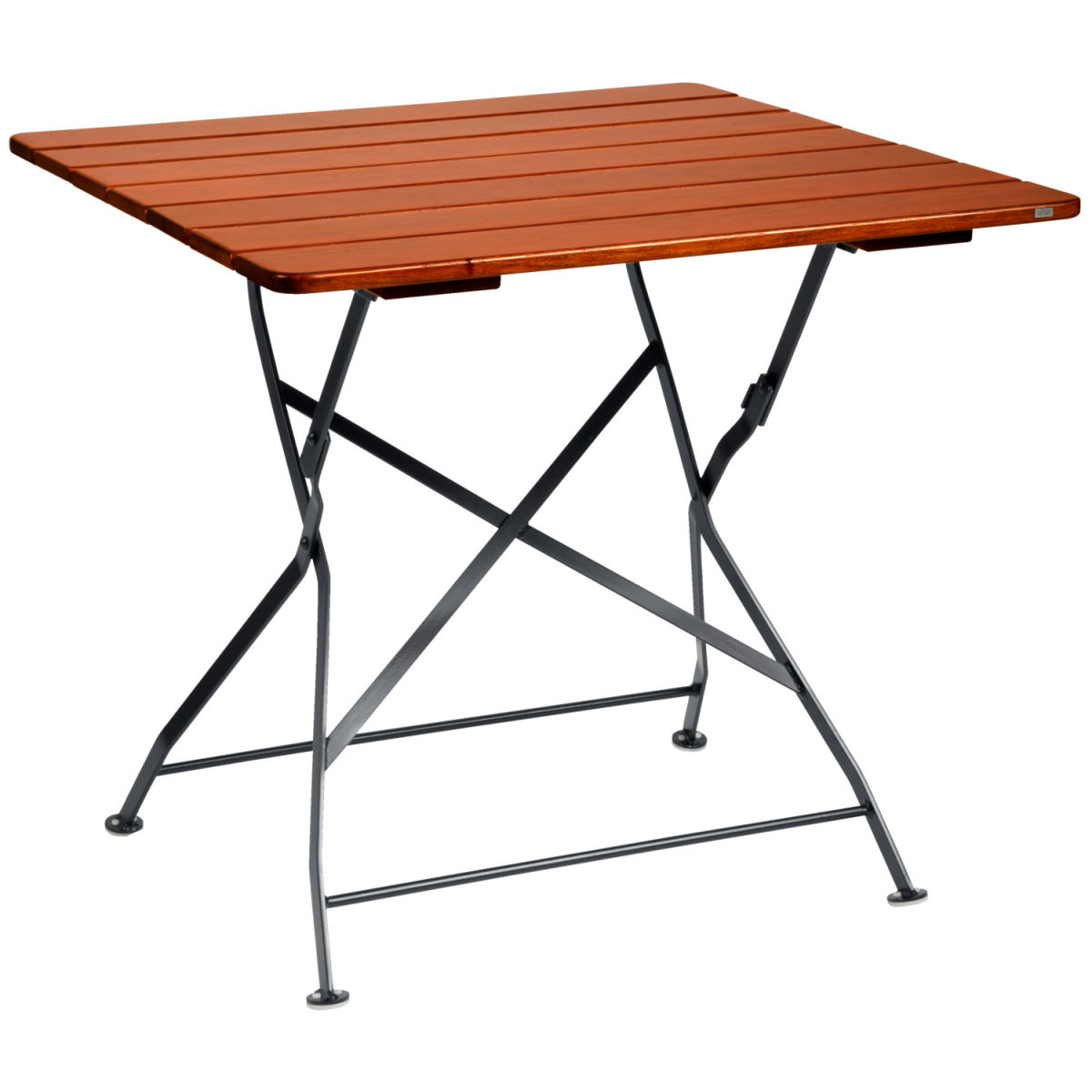 VEGA Biergartentisch Bavaria quadratisch 80x80x74 cm (LxBxH); Platte kastanie, Gestell schwarz; quadratisch