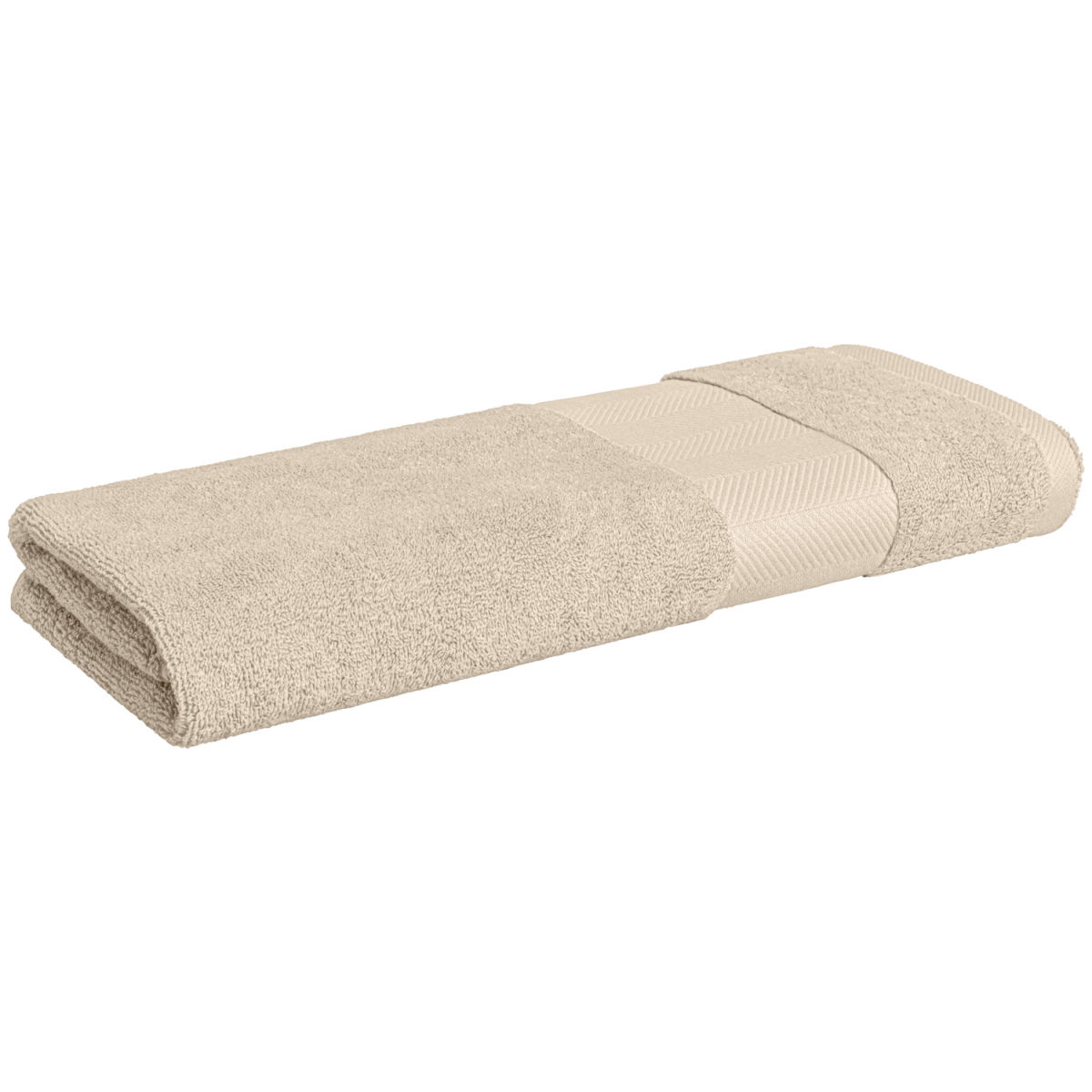 ERWIN M. Duschtuch Evora Fischgrat Bordüre 70x140 cm (BxL); beige