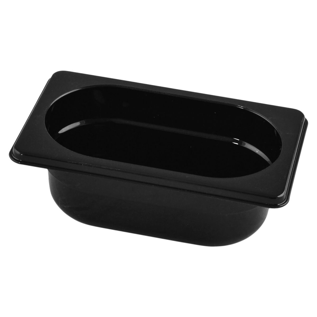 Contenitore plastica tritan Gastronorm Nero 1/9 VEGA; Misura GN 1/9, 0.6l, 17.6x10.8x6.5 cm (LxLxP); nero