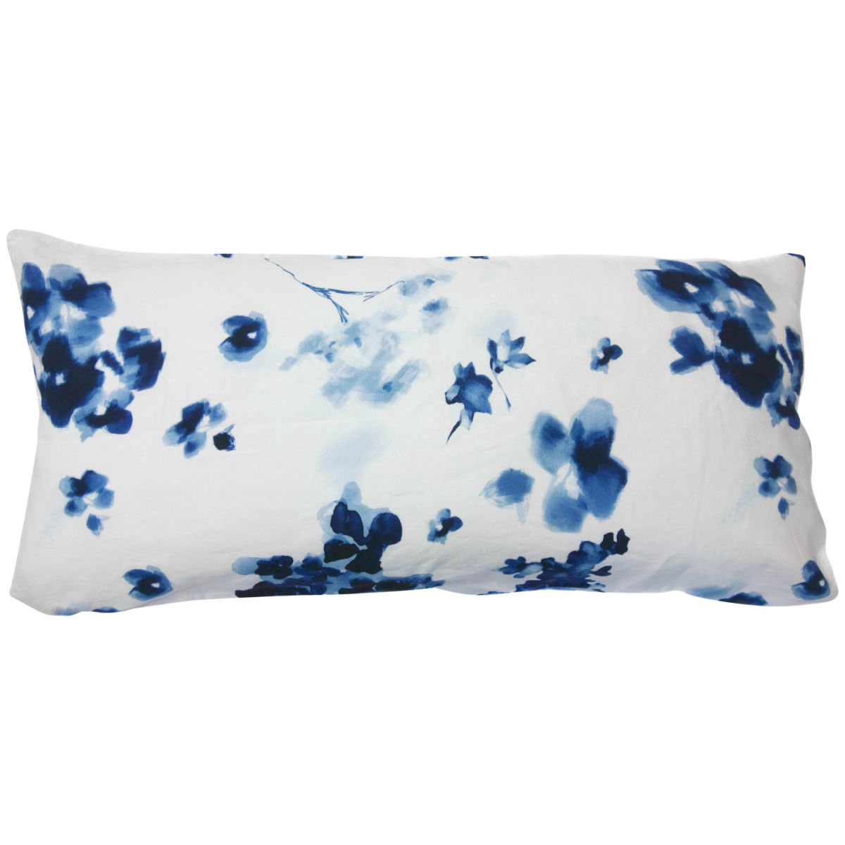 Federa cuscino Canis Flowers Fleuresse; 40x80 cm (LxL); bianco/blu