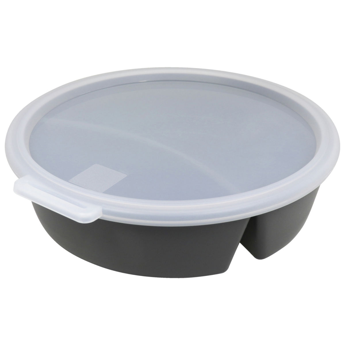 Contenitore take-away riutilizzabile Move a 2 scomparti koziol; 1100ml, 22.8x5.8 cm (ØxH); grigio; rotonda; 10 pz. / confezione