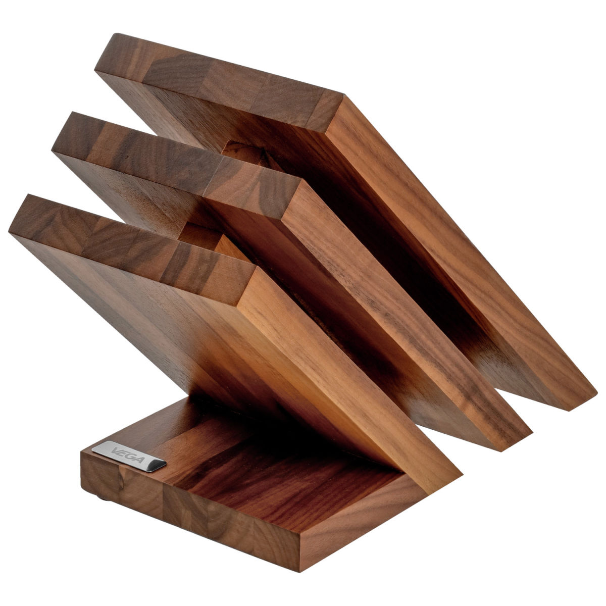 Ceppo coltelli Dante VEGA; 23.5x12.5x21 cm (LxLxH); noce naturale