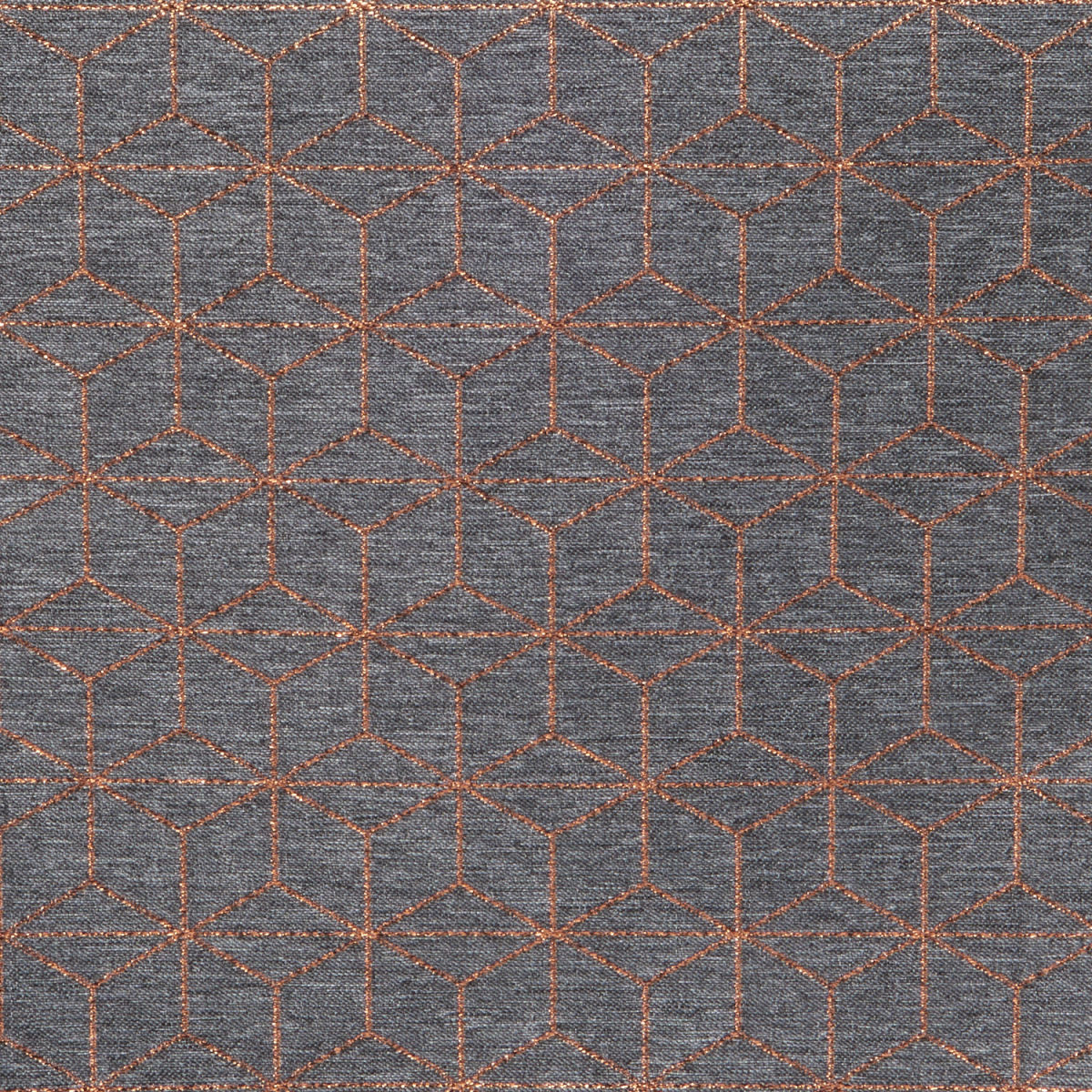 Tessuto al metro Dubai ricamo rame ERWIN M.; 180 cm (L); antracite/rame