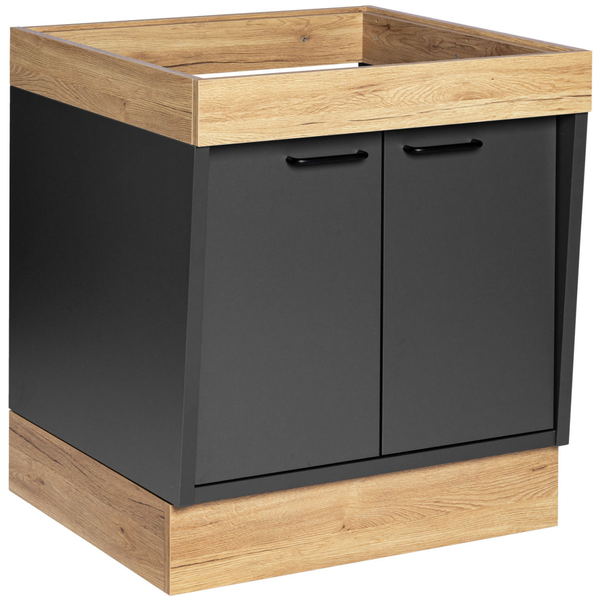 Mesa buffet Valinta XL elemento pared pequeño con puertas VEGA; 72.2x81x70 cm (AnxAtxProf); antracita/roble; rectangular