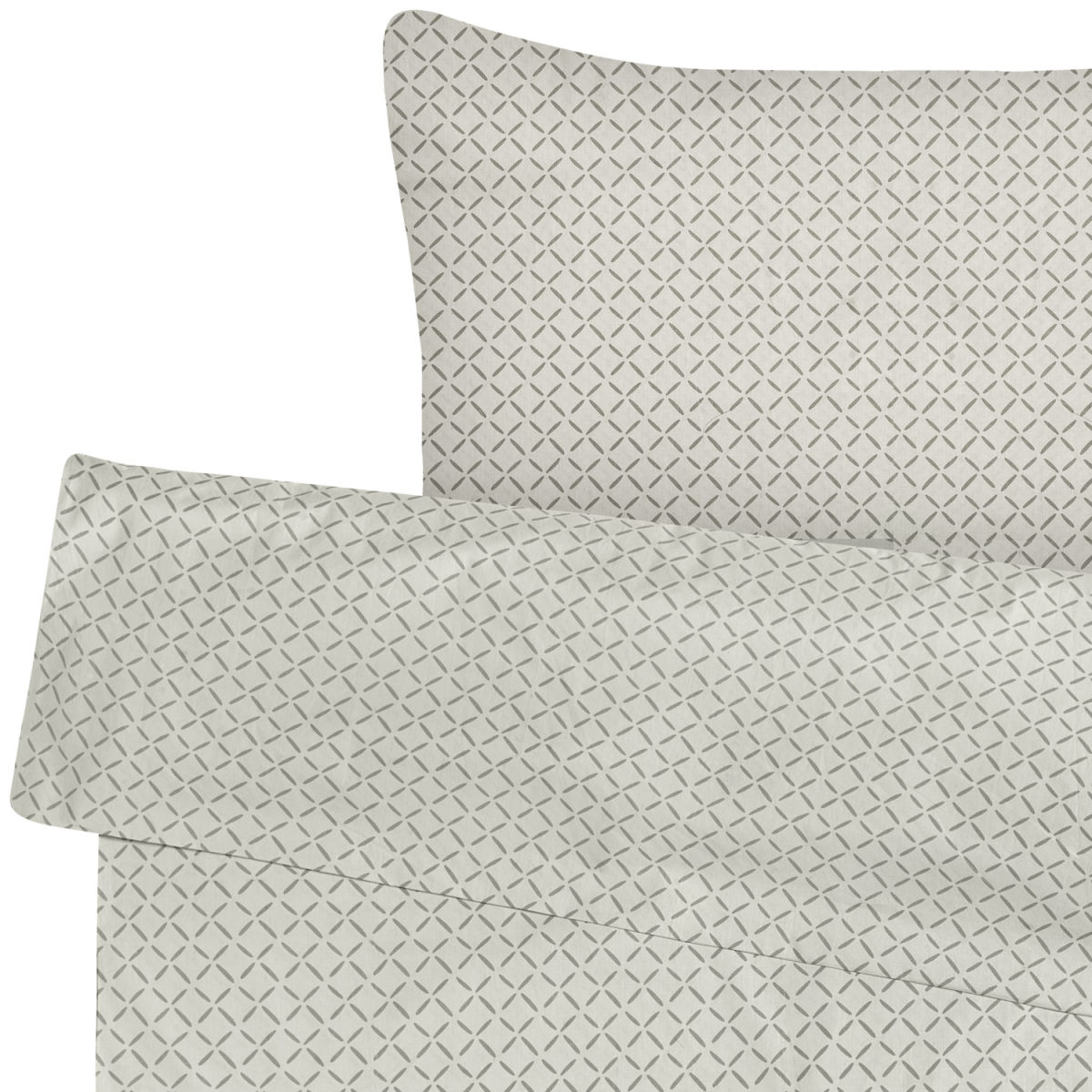 Coordinato letto Cross ERWIN M.; 160x210 cm (LxL), 65x100 cm (LxL); grigio