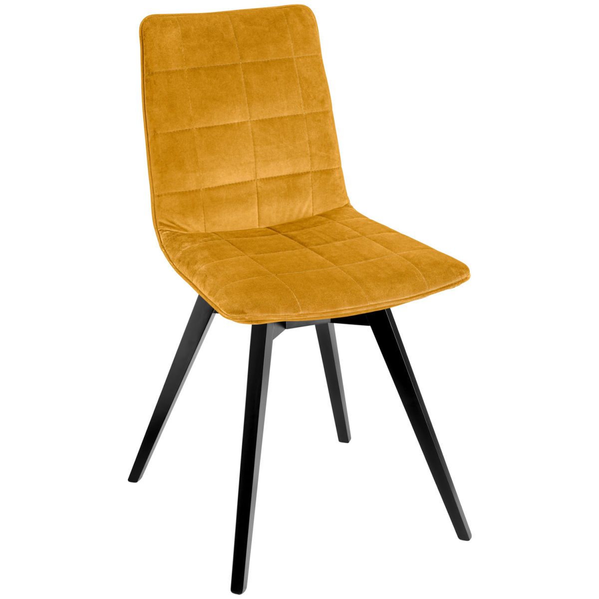 Sedia Milaria in velluto, pacco da 2 VEGA; 60x51x88.5 cm (LxPxH); seduta oro, struttura nero; 2 set / Pacco