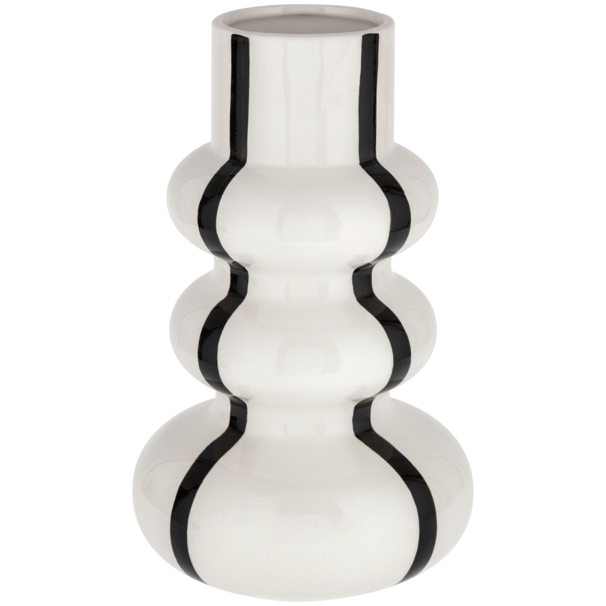 Vaso Ayumi; 15x25 cm (ØxH); bianco/nero; rotonda