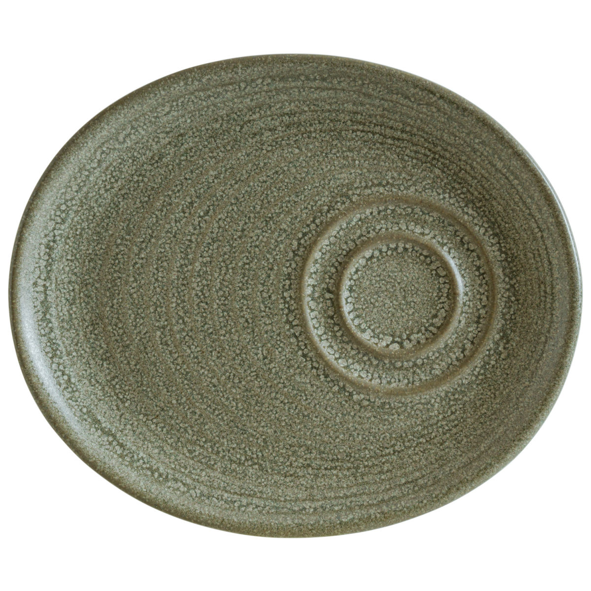 Piattino tazza cappuccino Adelfa Ripple Bonna; 20x17x2 cm (LxLxH); verde; 12 pz. / Pacco