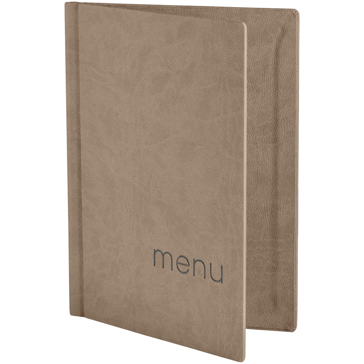 VEGA Klemmbinder Speisekarte Perron mit Prägung MENU DIN A4, 22.5x30.5 cm (BxH); taupe