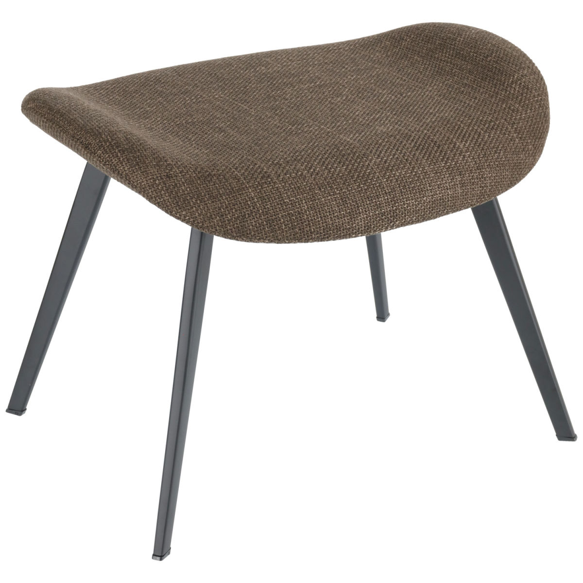 Vega Hocker Limea; 56x47x43 cm (BxDxH); zitting bruin, frame zwart; rechthoekig