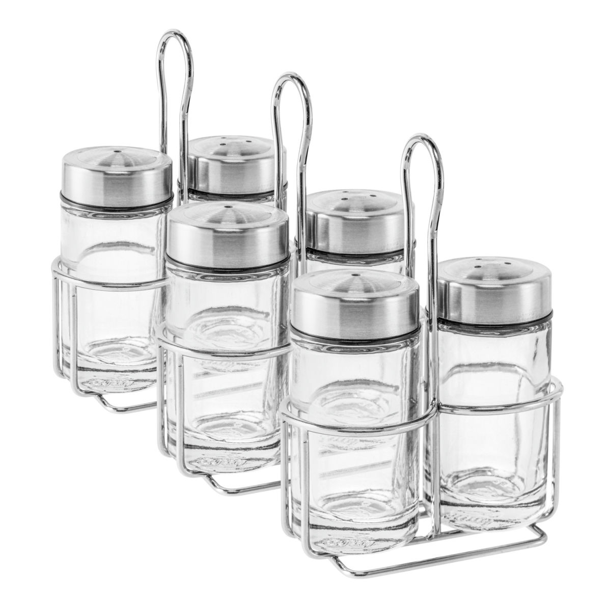 PULSIVA Storpack kryddställ Mella; 9x13.4x5.4 cm (BxHxD); Silverfärg/Transparent; 3 Set / Förpackning