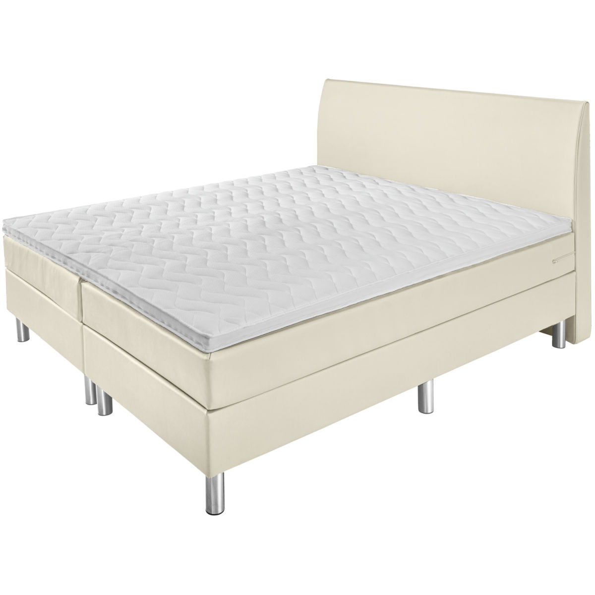 Letto per hotel Standard similpelle, testiera liscia ERWIN M.; 180x200x58 cm (LxLxH); bianco perla; medio