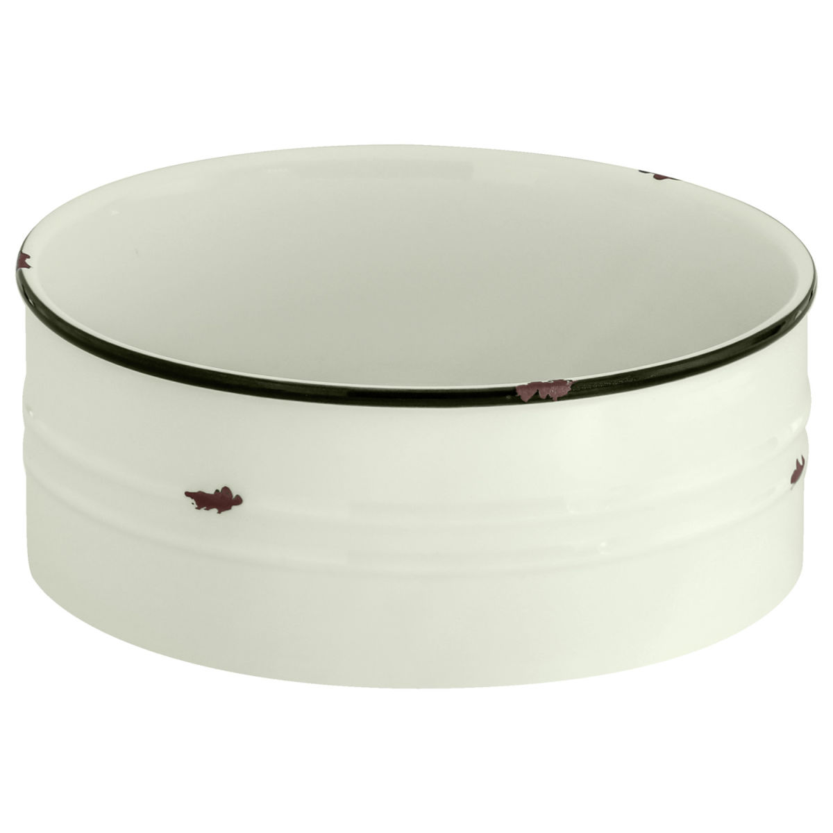 Ciotola Liron rotonda VEGA; 1200ml, 18x6.5 cm (ØxH); bianco crema/nero; rotonda; 3 pz. / confezione