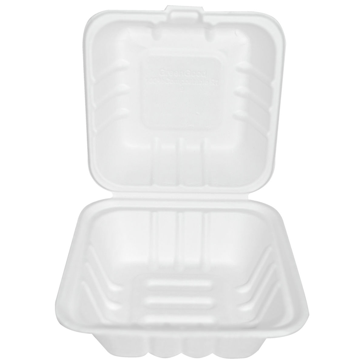 NATUREStar Hamburgerbox sockerrör Nature IV Kvadratisk; 45 cl, 15x15x8 cm (LxBxH); Vit; Kvadratisk; 50 Styck / Förpackning