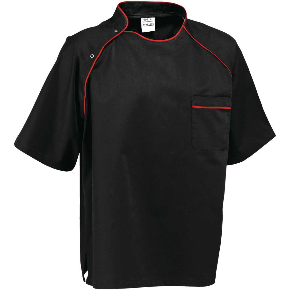Camisa de cocina para hombre Pirlo PULSIVA; Talla 44; negro/rojo
