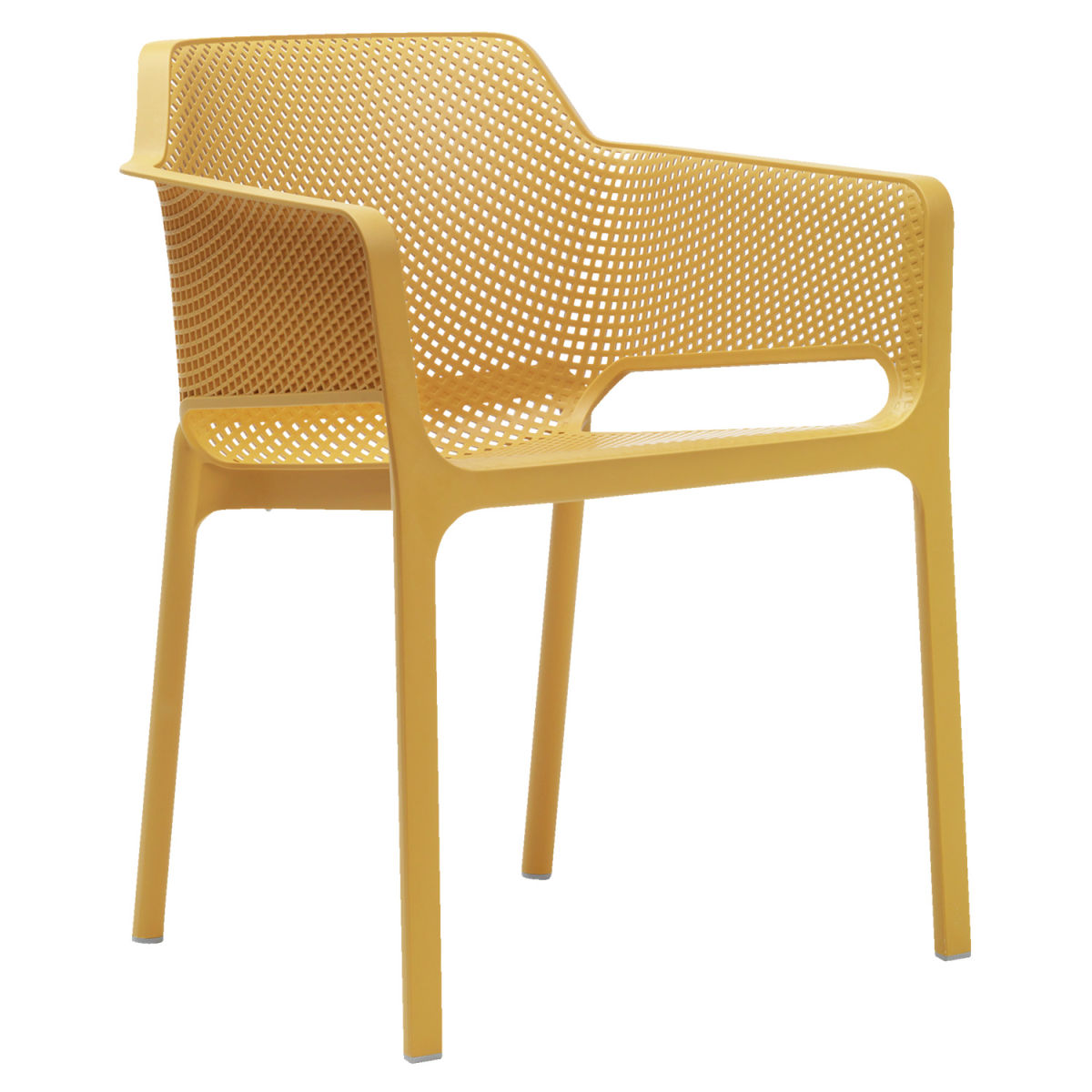 Sedia Net con braccioli Nardi; 60.5x58.5x80 cm (LxPxH); giallo; 4 pz. / Pacco