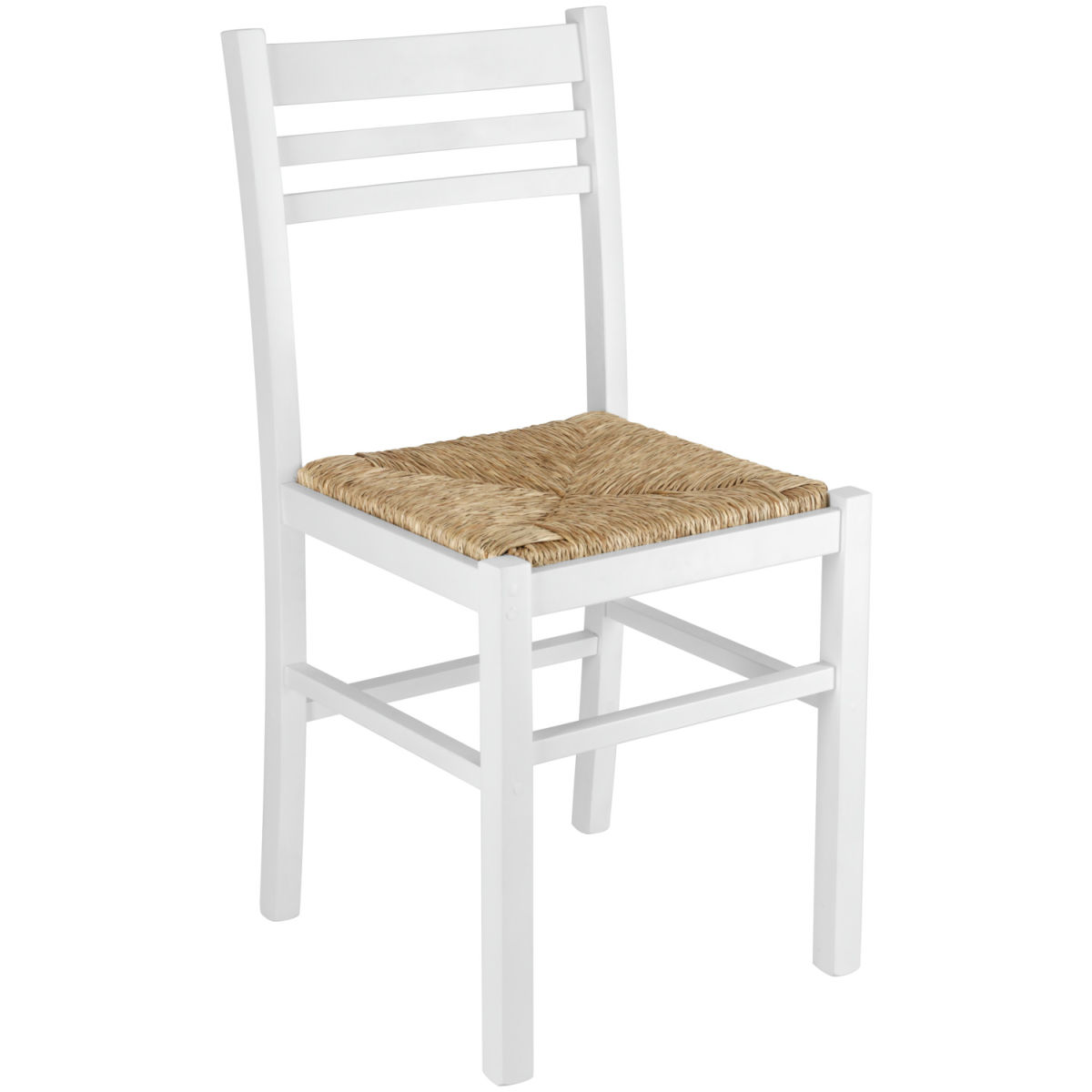 Sedia impagliata bianca Paesana PULSIVA; 42x44x86.5 cm (LxPxH); seduta naturale, struttura bianco; 2 pz. / Pacco