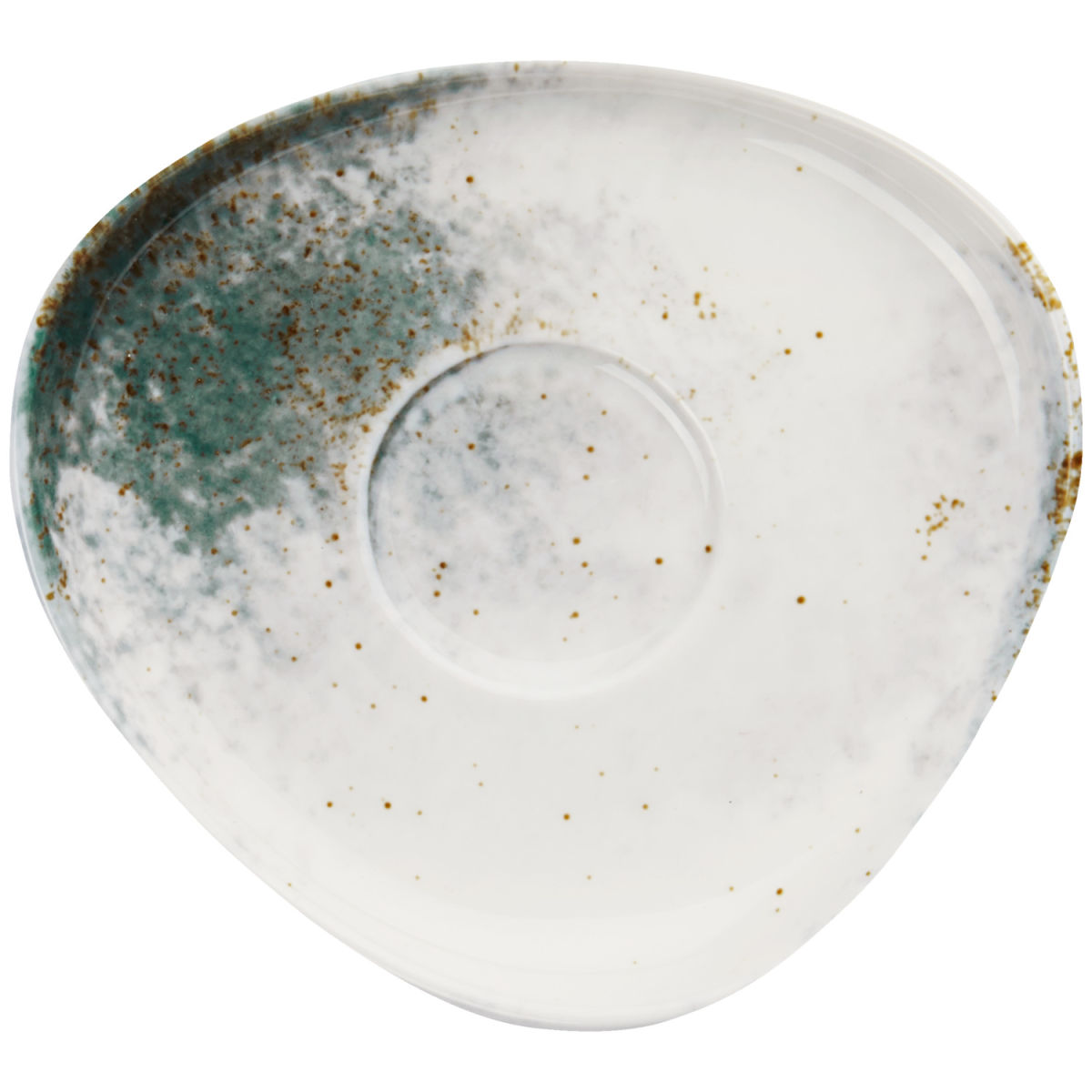 Piattino cappuccino/tè Purior VEGA; 15.5x14x2.3 cm (LxLxH); bianco/petrolio; ovale; 6 pz. / Pacco