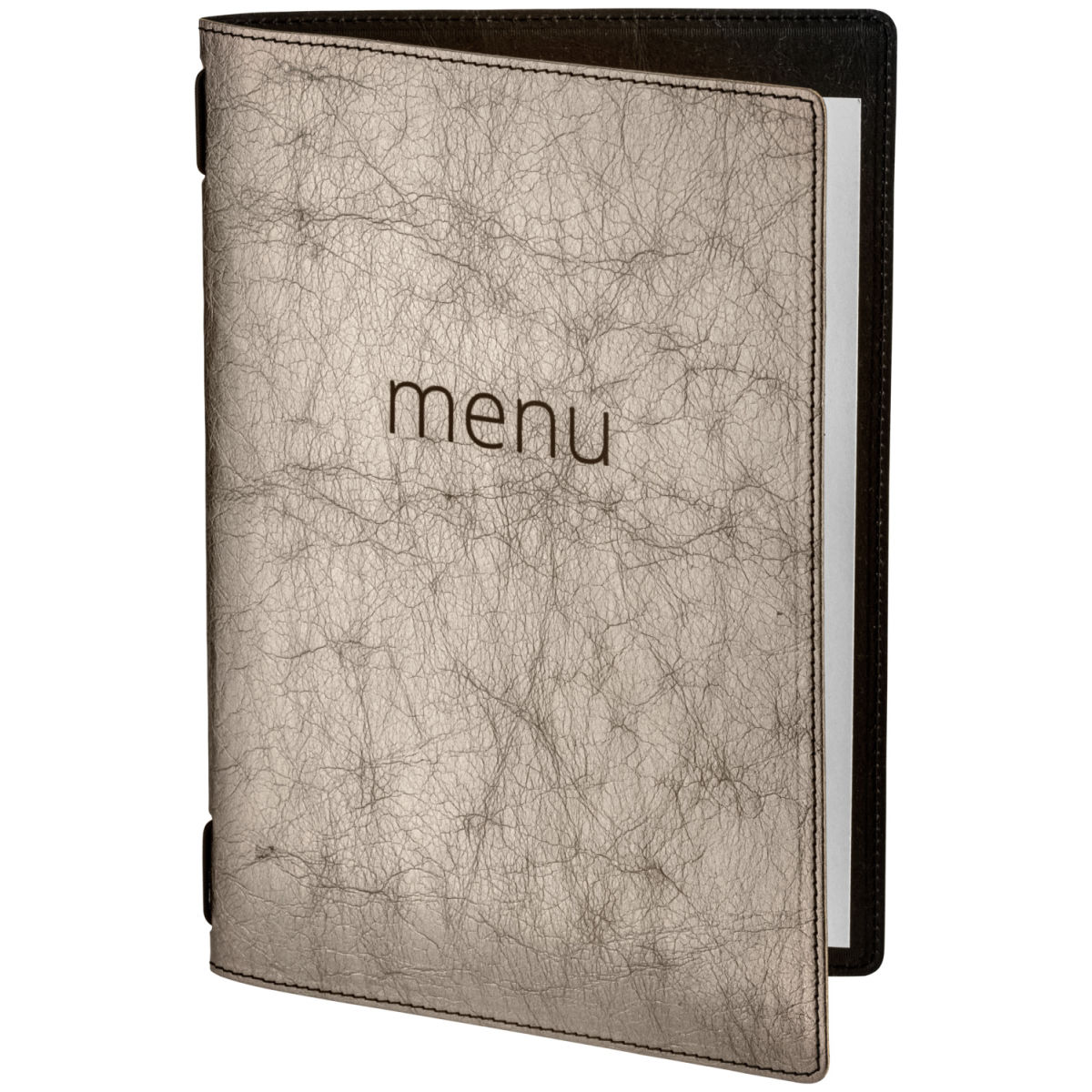 Portamenu  Perdue con scritta VEGA; Misura A5, 16.6x24 cm (LxH); nero/argento