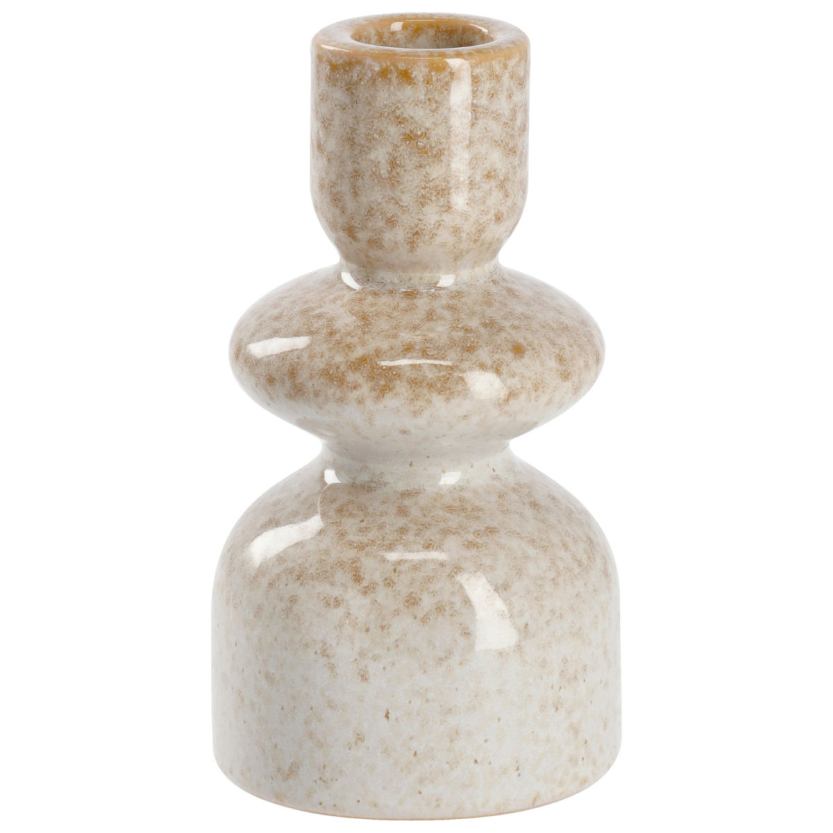 Portacandele Attila; 6.6x12.3 cm (ØxH); beige/marrone