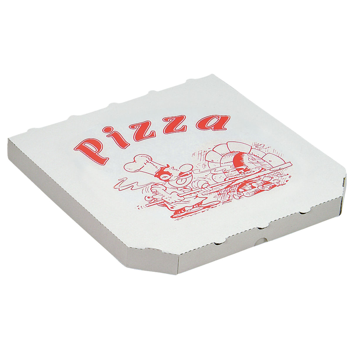 Cartone per pizza VEGA; 32.5x32.5x3 cm (LxLxH); rosso/bianco; quadrata; 100 pz. / confezione