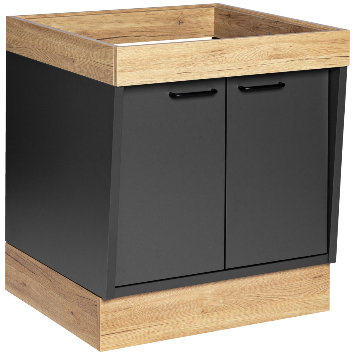 Mesa buffet Valinta XL elemento pared con puertas correderas VEGA; 72.2x81x70 cm (AnxAtxProf); antracita/roble; rectangular